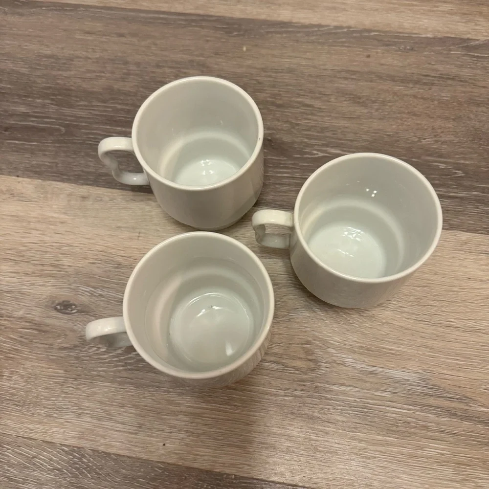 Vintage Japan Bird Floral Stackable Mugs Retro 2 Finger Handle Set Of 3